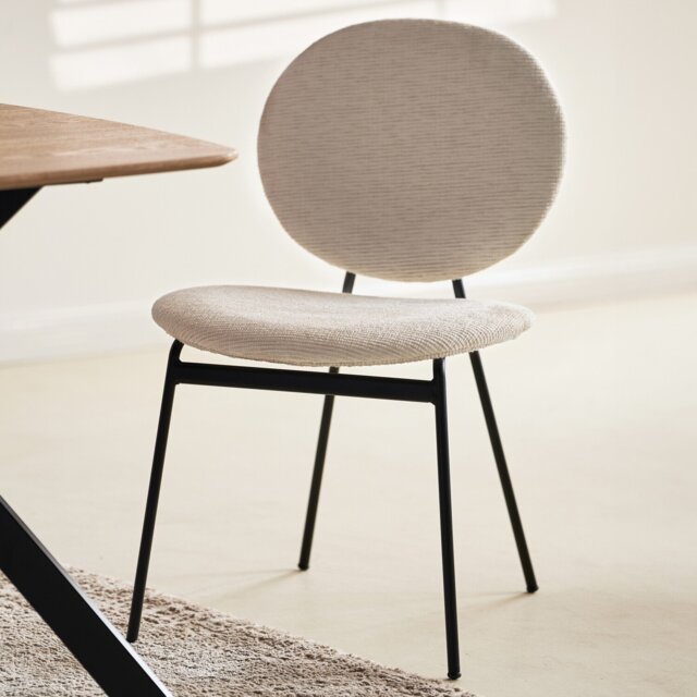 Pair of Maybury Plush Dining Chairs Cream - Size: Set of 2 - Wilko - image 1
