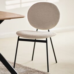 Pair of Maybury Plush Dining Chairs Cream - Size: Set of 2 - Wilko - thumbnail 1