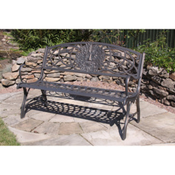 Gardeco 2 Seater Greenman Motif Black and Bronze Patina Cast Iron Bench - Wilko - thumbnail 5