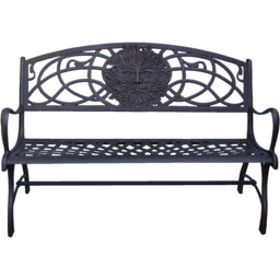 Gardeco 2 Seater Greenman Motif Black and Bronze Patina Cast Iron Bench - Wilko - thumbnail 3