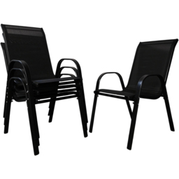 Samuel Alexander Set of 4 Black Textilene Garden Chair - Size: 1 Seater - Wilko - thumbnail 3