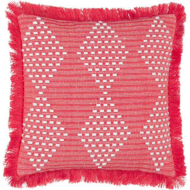 furn. Kadie Pink Woven Feather Filled Cushion 45 x 45cm - Size: 45 x 45 x 10cm - Wilko - image 1