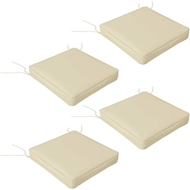 Outsunny Beige Seat Replacement Cushion 51 x 51cm 4 Pack - Size: 32 x 19 x 8cm - Cream - Wilko - image 1