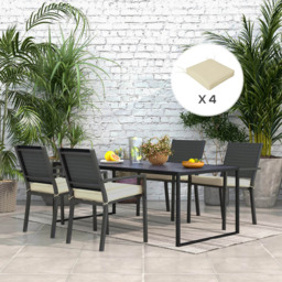 Outsunny Beige Seat Replacement Cushion 51 x 51cm 4 Pack - Size: 32 x 19 x 8cm - Cream - Wilko - thumbnail 3