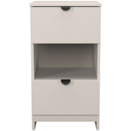 Crowndale Bora 2 Drawer Single Shelf Kashmir Matt Bedside Cabinet - Cream - Wilko - thumbnail 3