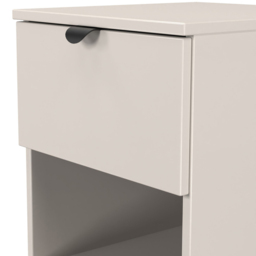 Crowndale Bora 2 Drawer Single Shelf Kashmir Matt Bedside Cabinet - Cream - Wilko - thumbnail 7
