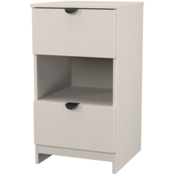 Crowndale Bora 2 Drawer Single Shelf Kashmir Matt Bedside Cabinet - Cream - Wilko - thumbnail 5