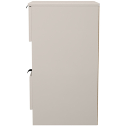 Crowndale Bora 2 Drawer Single Shelf Kashmir Matt Bedside Cabinet - Cream - Wilko - thumbnail 4