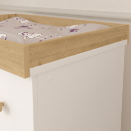 Shefa 888 3 Drawer White and Oak Kids Changing Dresser - Size: 92 x 80 x 50cm - Wilko - thumbnail 4