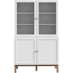 Florence Wensley 4 Door Light Grey and Oak Glass Display Cabinet - Size: 162.8 x 99.9 x 41.7cm - Multi - Furniture To Go - Wilko - thumbnail 4