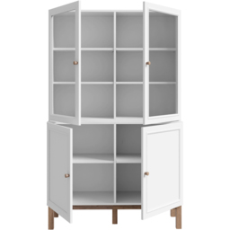 Florence Wensley 4 Door Light Grey and Oak Glass Display Cabinet - Size: 162.8 x 99.9 x 41.7cm - Multi - Furniture To Go - Wilko - thumbnail 6