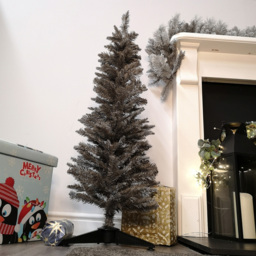Snowtime Grey Pine Wrapped Pencil Artificial Christmas Tree 4ft - Wilko - thumbnail 3