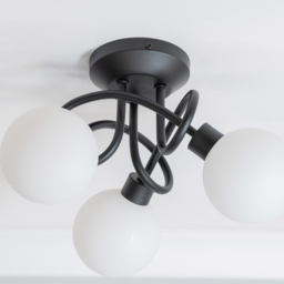 ValueLights Velika 3 Way Opaque Flush Black LED Ceiling Light - Size: 19.5 x 32.5 x 29.5cm - Wilko - thumbnail 4