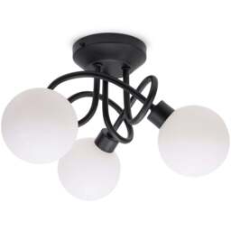 ValueLights Velika 3 Way Opaque Flush Black LED Ceiling Light - Size: 19.5 x 32.5 x 29.5cm - Wilko - thumbnail 1