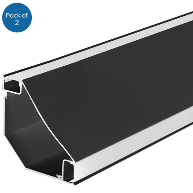 ENER-J Black Corner Aluminium Profile Gypsum LED Cove Light 2m 2 Pack - Size: 12 x 4 x 12cm - Wilko - image 1