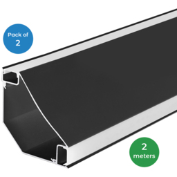 ENER-J Black Corner Aluminium Profile Gypsum LED Cove Light 2m 2 Pack - Size: 12 x 4 x 12cm - Wilko - thumbnail 4