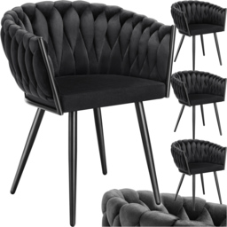 Tectake Astano Set of 4 Black Dining Chair - Size: 75 x 60.5 x 55cm - Wilko - thumbnail 3