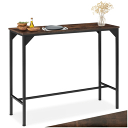 tectake Kerry 2 Seater Industrial Dark Wood High Dining Table - Brown - Wilko - thumbnail 3