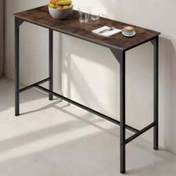 tectake Kerry 2 Seater Industrial Dark Wood High Dining Table - Brown - Wilko - thumbnail 1