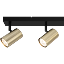 Cosylyte Grafton Brushed Brass 4 Light Spotlight with Matt Black Base - Size: 64 x 16 x 8cm - Wilko - thumbnail 5