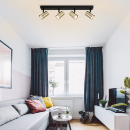 Cosylyte Grafton Brushed Brass 4 Light Spotlight with Matt Black Base - Size: 64 x 16 x 8cm - Wilko - thumbnail 7
