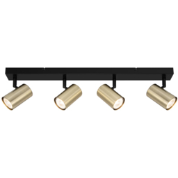 Cosylyte Grafton Brushed Brass 4 Light Spotlight with Matt Black Base - Size: 64 x 16 x 8cm - Wilko - thumbnail 4
