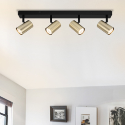Cosylyte Grafton Brushed Brass 4 Light Spotlight with Matt Black Base - Size: 64 x 16 x 8cm - Wilko - thumbnail 3