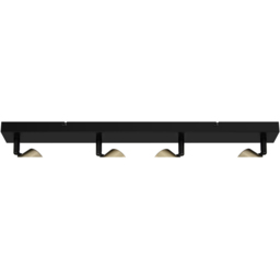 Cosylyte Grafton Brushed Brass 4 Light Spotlight with Matt Black Base - Size: 64 x 16 x 8cm - Wilko - thumbnail 6