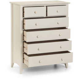Julian Bowen Cameo 6 Drawer Solid Pine Chest of Drawers - White - Wilko - thumbnail 5