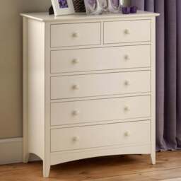 Julian Bowen Cameo 6 Drawer Solid Pine Chest of Drawers - White - Wilko - thumbnail 1
