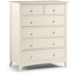 Julian Bowen Cameo 6 Drawer Solid Pine Chest of Drawers - White - Wilko - thumbnail 3