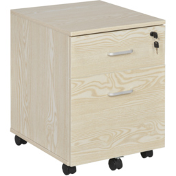 Portland Vinsetto 2 Drawer Oak Filing Cabinet - Size: 2 Drawers - Brown - Wilko - thumbnail 3