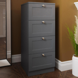 FWStyle Artus 4 Drawer Dark Grey Panelled Chest of Drawers - Wilko - thumbnail 1
