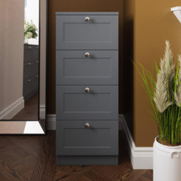 FWStyle Artus 4 Drawer Dark Grey Panelled Chest of Drawers - Wilko - thumbnail 6