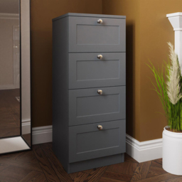 FWStyle Artus 4 Drawer Dark Grey Panelled Chest of Drawers - Wilko - thumbnail 7