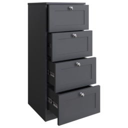 FWStyle Artus 4 Drawer Dark Grey Panelled Chest of Drawers - Wilko - thumbnail 4