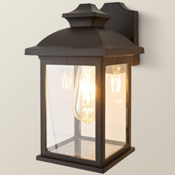 ValueLights Leo Matte Black Traditional Lantern LED Wall Light - Size: 38 x 18.8 x 24.1cm - Wilko - thumbnail 5