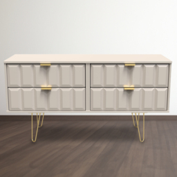 Crowndale Cube 4 Drawer Matt Kashmir Chest of Drawers Ready Assembled - Cream - Wilko