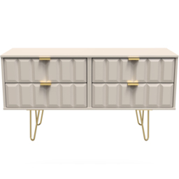 Crowndale Cube 4 Drawer Matt Kashmir Chest of Drawers Ready Assembled - Cream - Wilko - thumbnail 4