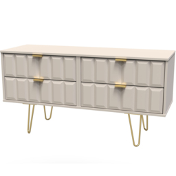 Crowndale Cube 4 Drawer Matt Kashmir Chest of Drawers Ready Assembled - Cream - Wilko - thumbnail 3