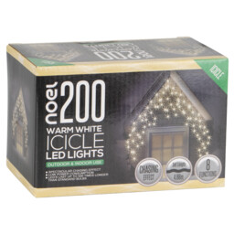 noel LED Icicle Lights - Warm White/200 - Wilko - thumbnail 3