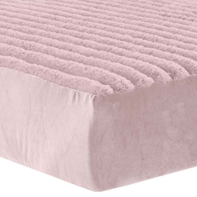 Velosso King Size Blush Jumbo Cord Fitted Bed Sheet - Wilko - image 1