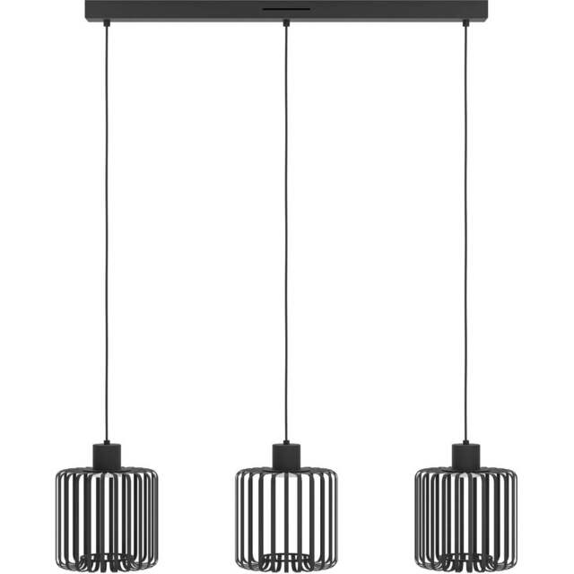 EGLO Ginestrone-Z 3 Lamp Black Steel RGB LED Pendant Light - Size: 110 x 20 x 90cm - Wilko - image 1