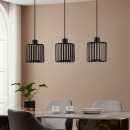 EGLO Ginestrone-Z 3 Lamp Black Steel RGB LED Pendant Light - Size: 110 x 20 x 90cm - Wilko - thumbnail 5