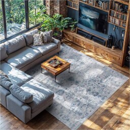 tectake Amara Vintage Non Slip Rug 340 x 240 x 0.6cm - Size: 0.6 x 240 x 340cm - Blue - Wilko - thumbnail 3