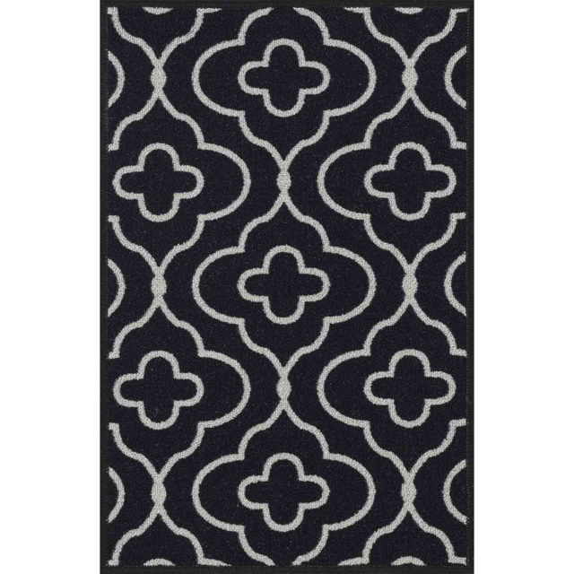Desire Rugs Havana Black Quatrefoil Anti Slip Door Mat 160 x 120cm - Size: 120 x 160cm - Wilko - image 1