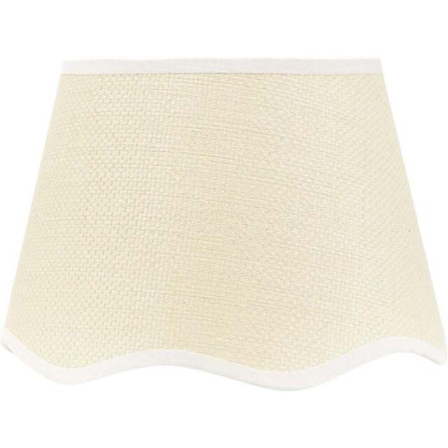 ValueLights Dutton Natural Scallop Edge Small Lamp Shade with White Trim - Cream - Wilko - image 1