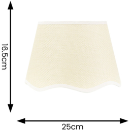 ValueLights Dutton Natural Scallop Edge Small Lamp Shade with White Trim - Cream - Wilko - thumbnail 5
