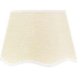 ValueLights Dutton Natural Scallop Edge Small Lamp Shade with White Trim - Cream - Wilko