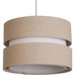 Lighting Collection Brea 2 Tier Natural Linen Ceiling Shade - Size: 20 x 30 x 30cm - Cream - Wilko - thumbnail 1